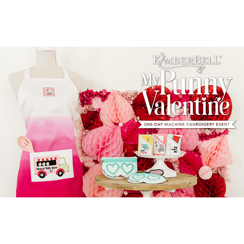 Kimberbell My Punny Valentine One-day machine embroidery virtual event