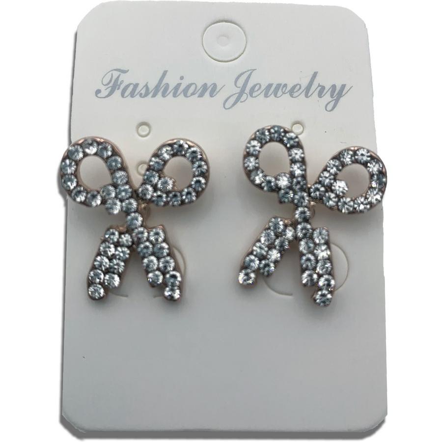 Amanda Jayne Large Crystal Studded Scissors Earrings (Rose Gold)