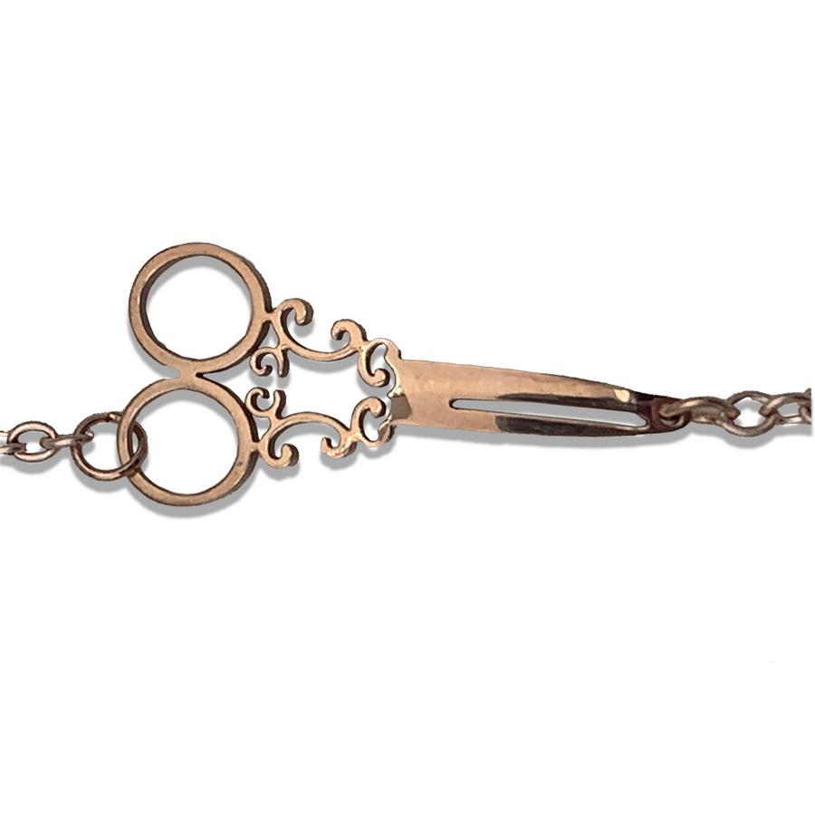 Amanda Jayne Jewelry Scissors Charm Bracelet w/Chain, Silver