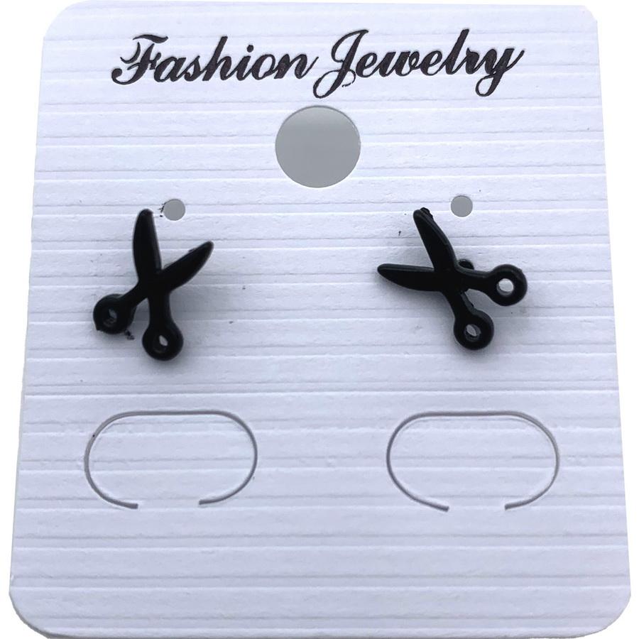 Amanda Jayne Small Scissor Studded Earrings (Black)