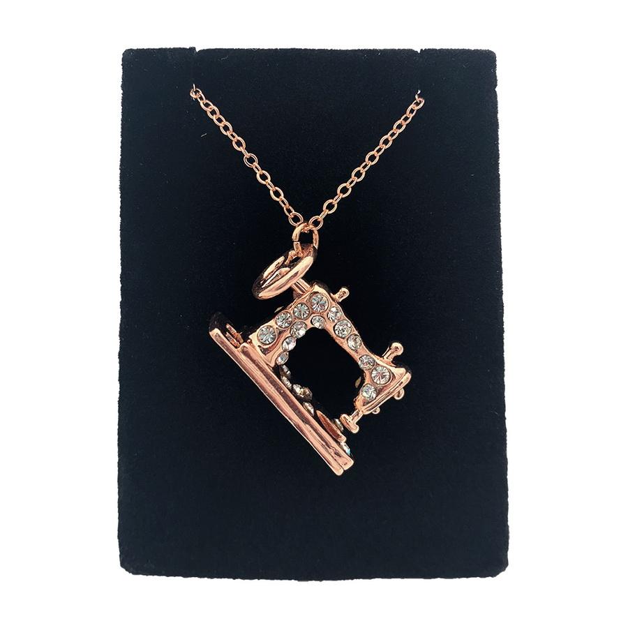 Amanda Jayne Jewelry 30 in Sewing Machine Necklace, Rose Gold