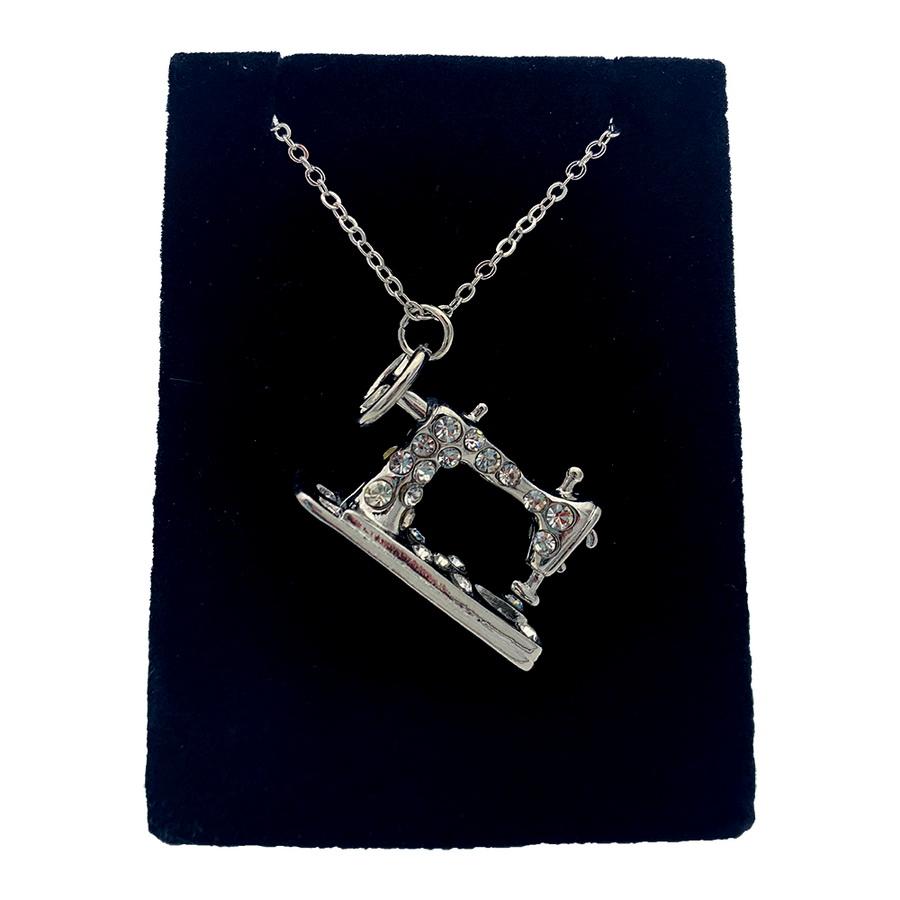 Amanda Jayne Jewelry 30 in Sewing Machine Necklace, Silver