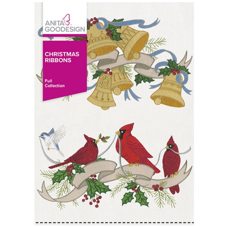 Anita Goodesign Christmas Ribbon Design Pk 147AGHD