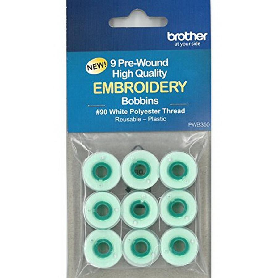 Brother Pre-Wound Embroidery Bobbins #90 White