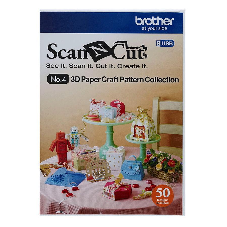 Brother USB No. 4 3D Paper Craft Pattern Collection, 50 Patterns