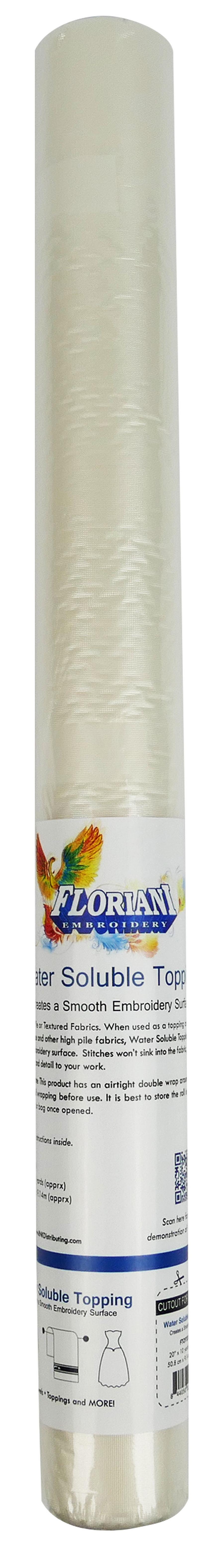 Floriani Water Soluble Topping, 20in. x 10 yds