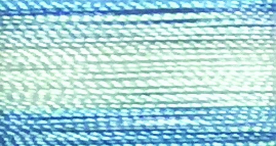 V22B - Floriani Variegated Embroidery Thread, Baby Blue Stripe, 1,100yd spool