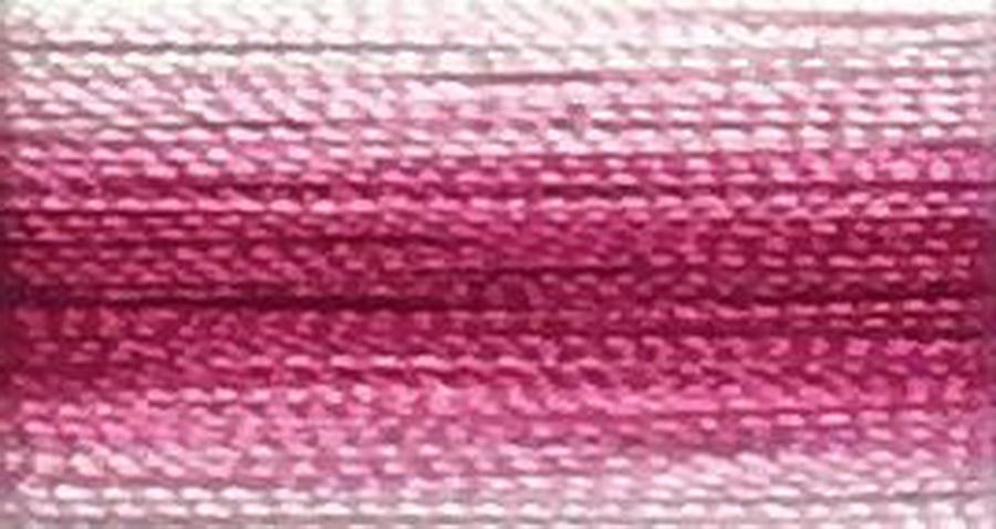 V28 - Floriani Variegated Embroidery Thread, Deep Pink Stripe, 1,100yd spool
