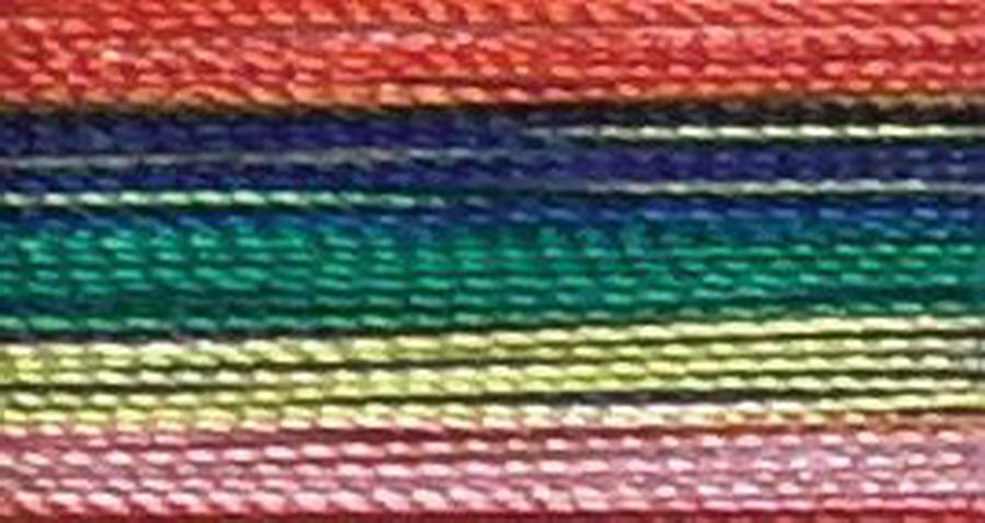 V50 - Floriani Variegated Embroidery Thread, Rainbow, 1,100yd spool
