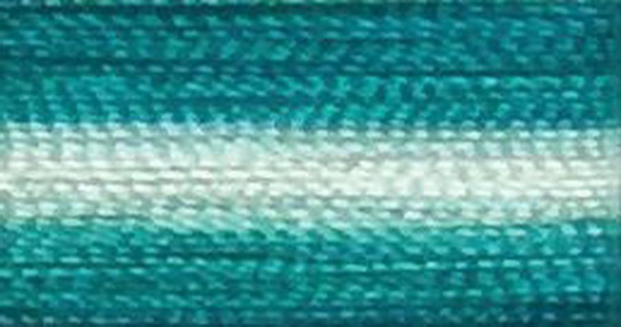 V69 - Floriani Variegated Embroidery Thread, Aquamarine Stripe, 1,100yd spool