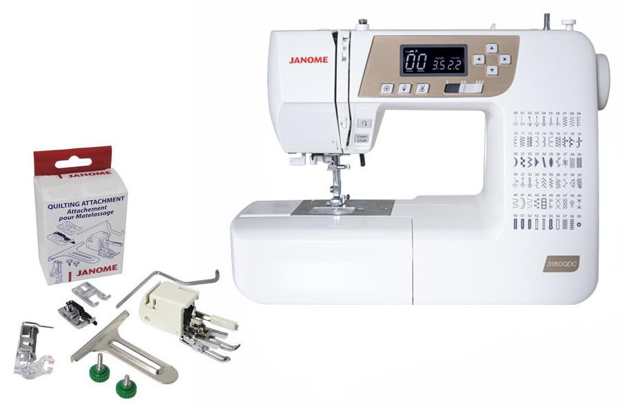 Janome 3160QDC-T - Gold Face Sewing Machine: FREE Quilting Attachment Kit