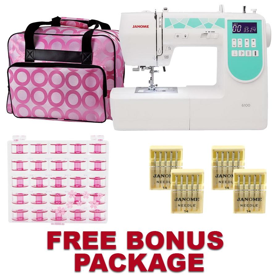 Janome 6100 Sewing Machine with a FREE Bonus  Package!