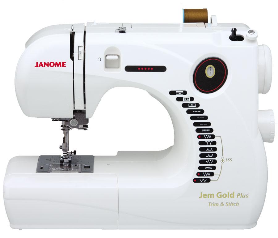 Janome Jem Gold Plus Portable Sewing Machine with Light Serging System