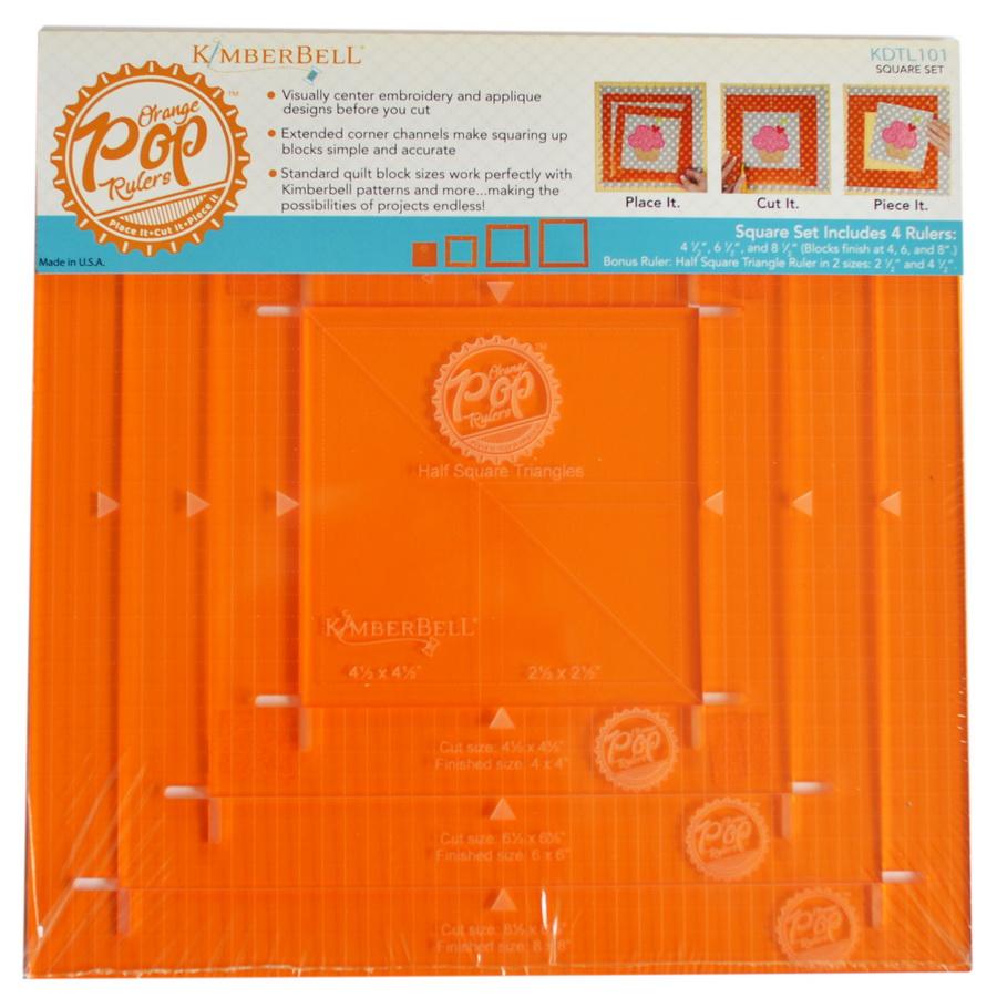 KimberBell Orange Pop Ruler Square Set (KDTL101)