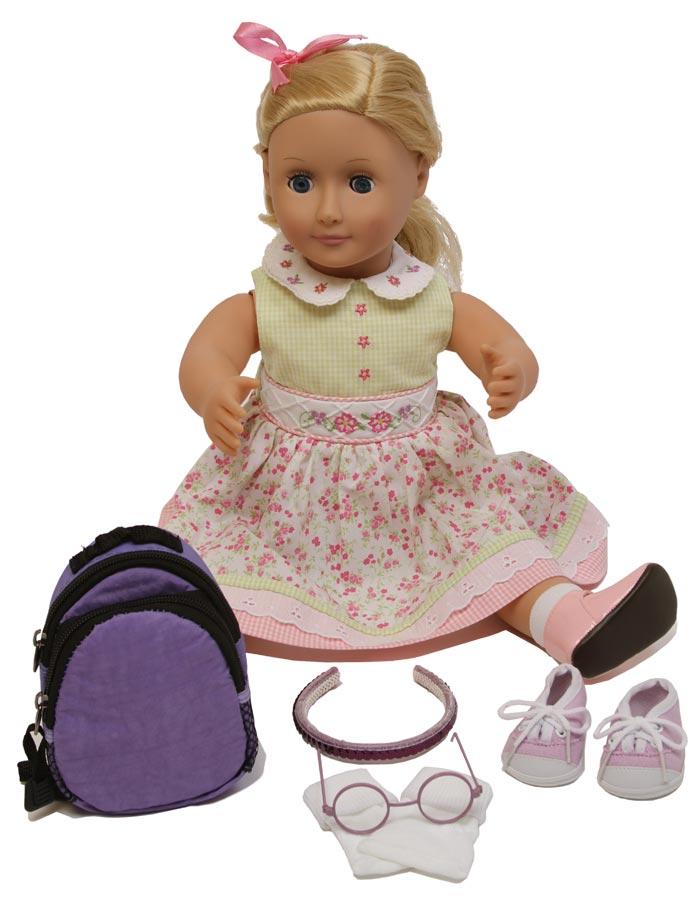 Back to School 18" Doll Accessories Set - Lavender