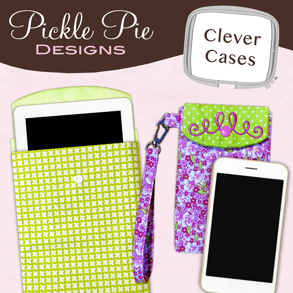 Pickle Pie Designs Clever Cases In the Hoop Machine Embroidery CD (PPD78)