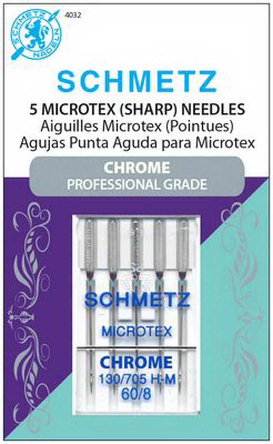 Schmetz 60/8 Chrome Microtex Needles-5 PK. (9430)