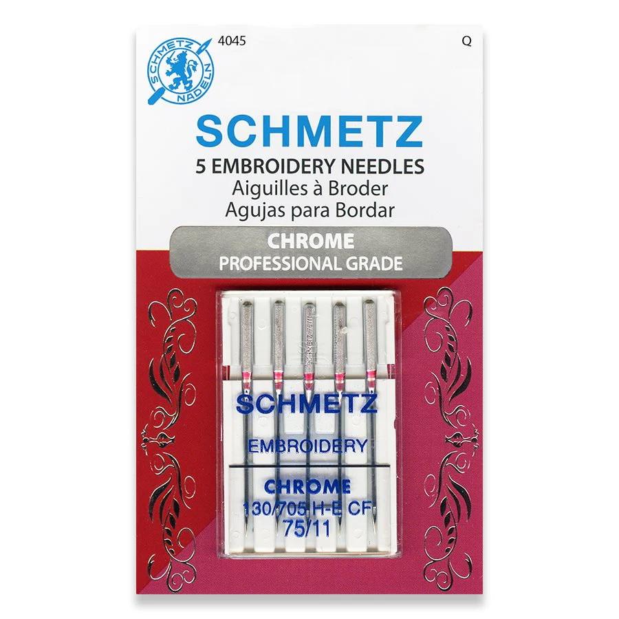 Schmetz 75/11 Chrome Embroidery Needles-5 PK. (9436)