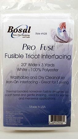 Bosal Fusible Tricot/Knit - White 20" x  36" (BOS428)