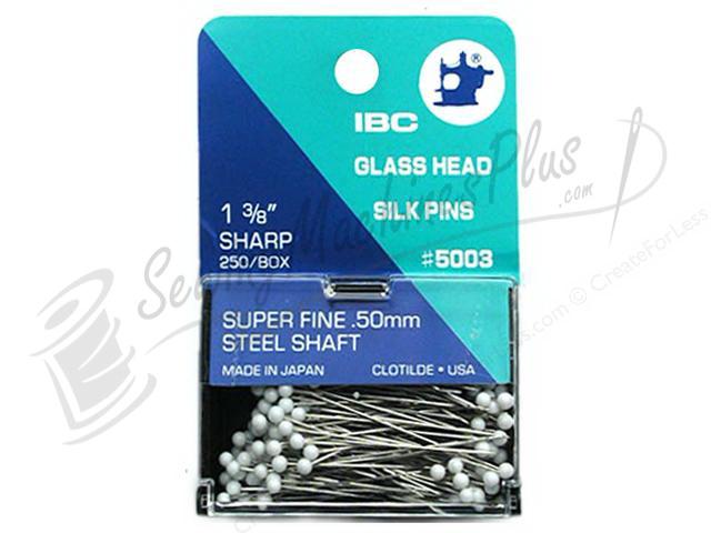 IBC Silk White Glass Head Pin Size 22