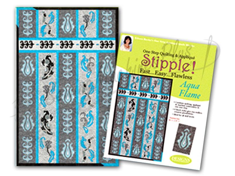 Stipple! Quilt Blocks - Aqua Flame - Designs in Machine Embroidery