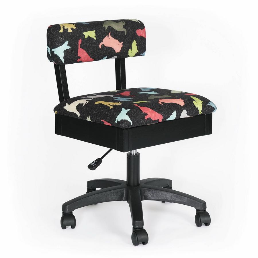 Arrow Good Dog Hydraulic Sewing Swivel Black Fabric, Chair Underseat Storage (HDOG)