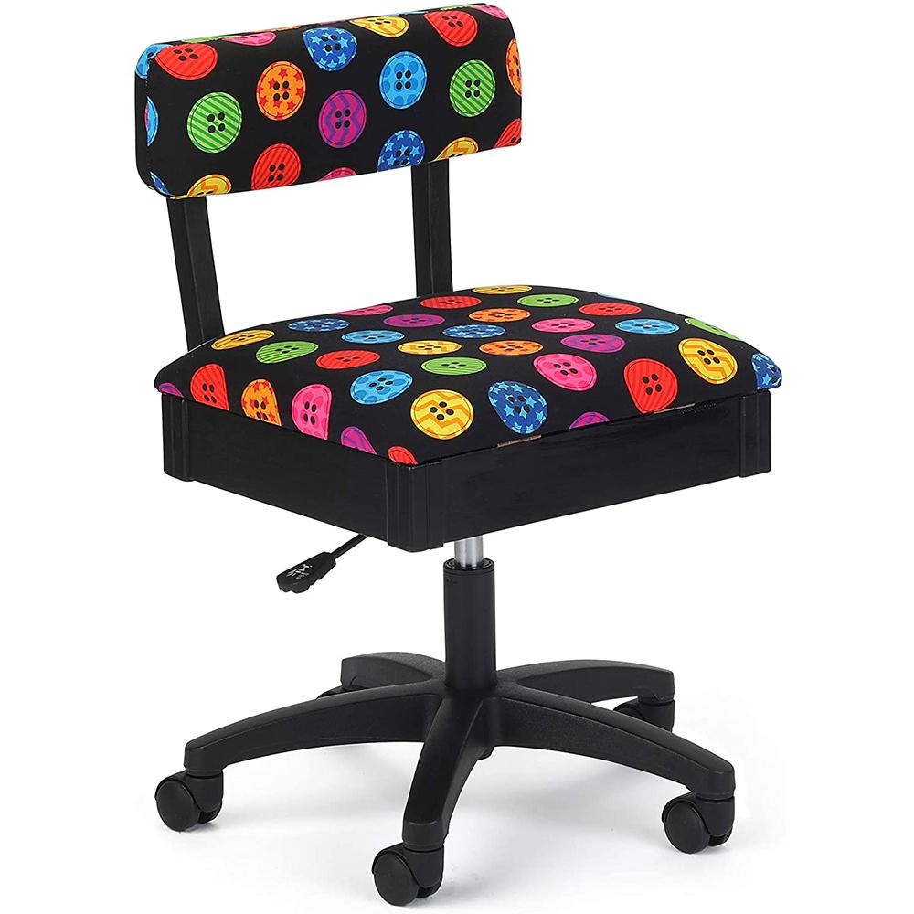 (1) Arrow Height Adjustable Hydraulic Sewing Chair H8013 (Button Fabric)