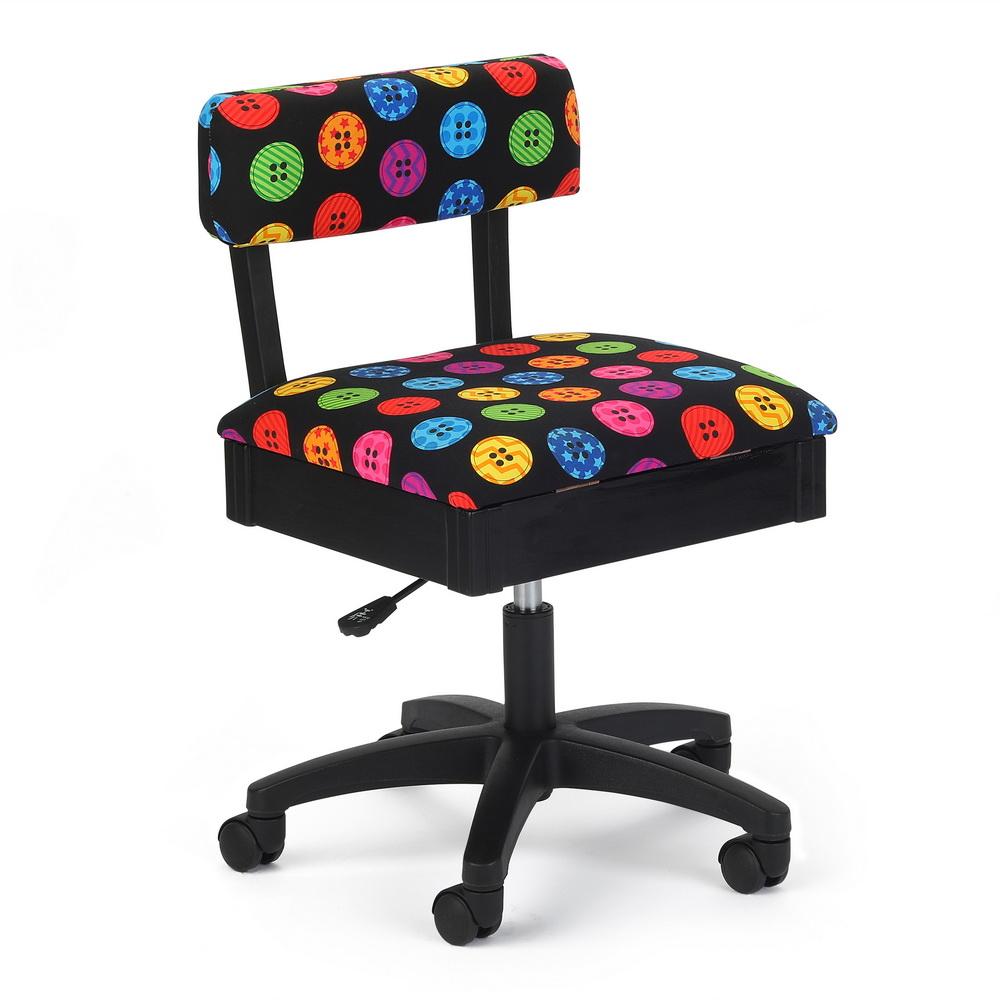 Arrow Height Adjustable Hydraulic Sewing Chair H8013 (Button Fabric)