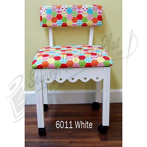 Arrow 6011 Riley Blake Hexi Motif Fabric Sewing Chair - White