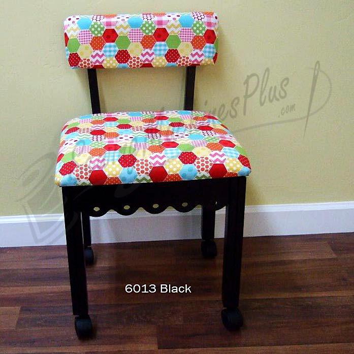 Arrow 6013 Riley Blake Hexi Motif Fabric Sewing Chair - Black