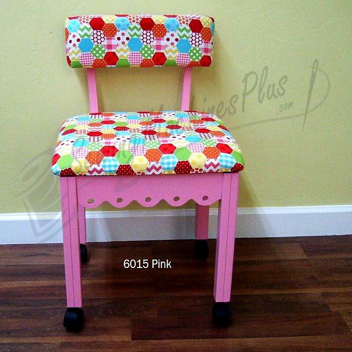 Arrow 6015 Riley Blake Hexi Motif Fabric Sewing Chair - Pink