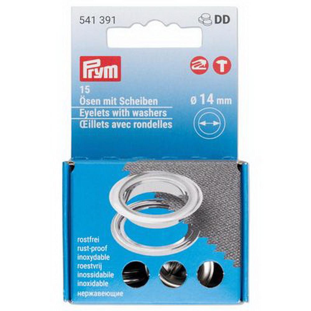 Vario Creative Tool Eyelets with washers 14mm silver 15 pc