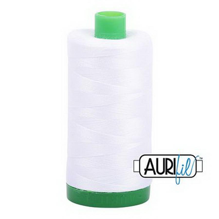 Aurifil Cotton Mako Thread 40wt 1000m Box of 6 WHITE