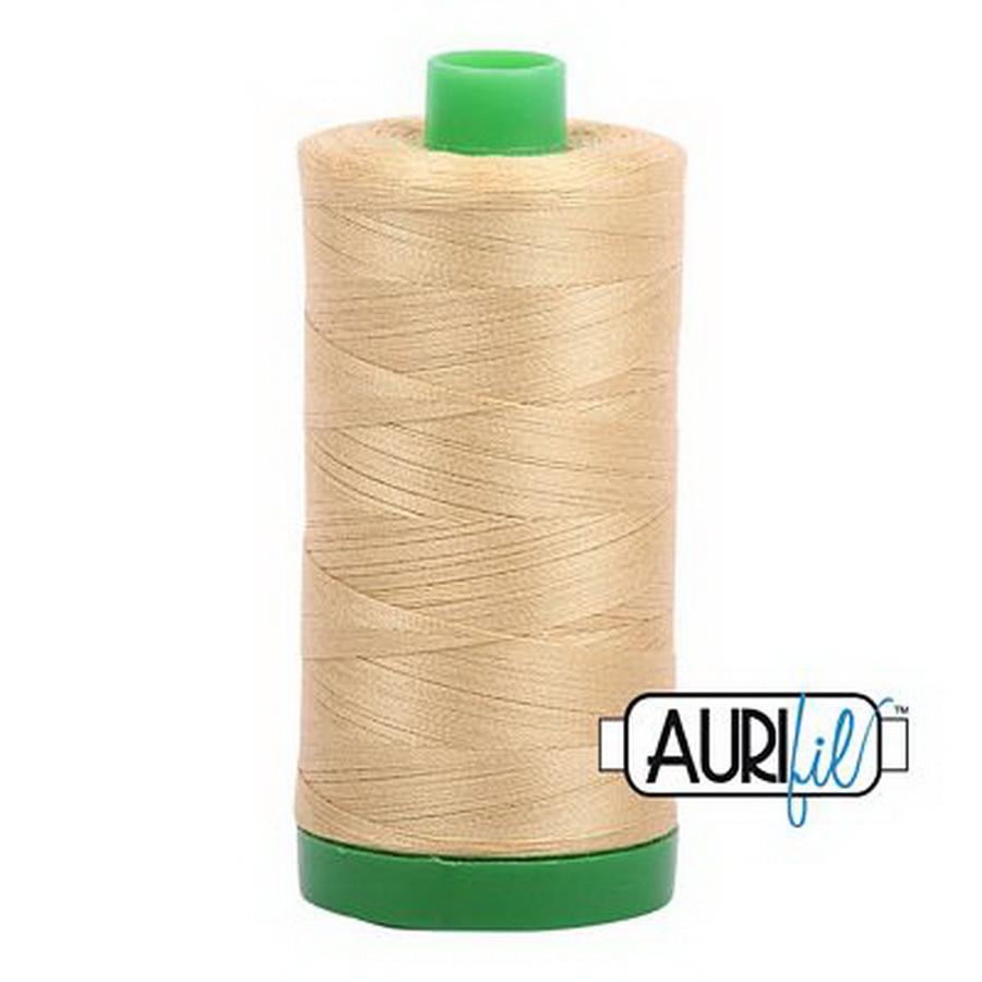Aurifil Cotton Mako Thread 40wt 1000m Box of 6 VERY LIGHT BRASS