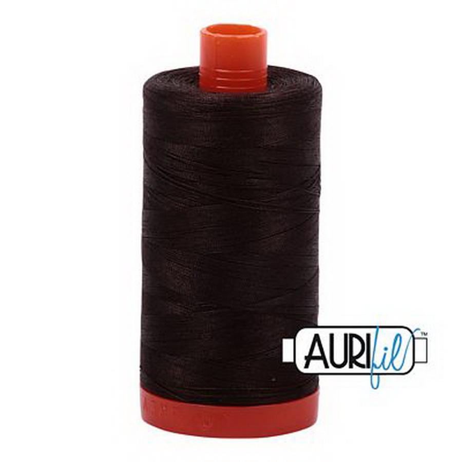Aurifil Cotton Mako Thread 50wt 1300m 6ct VERY DARK BARK