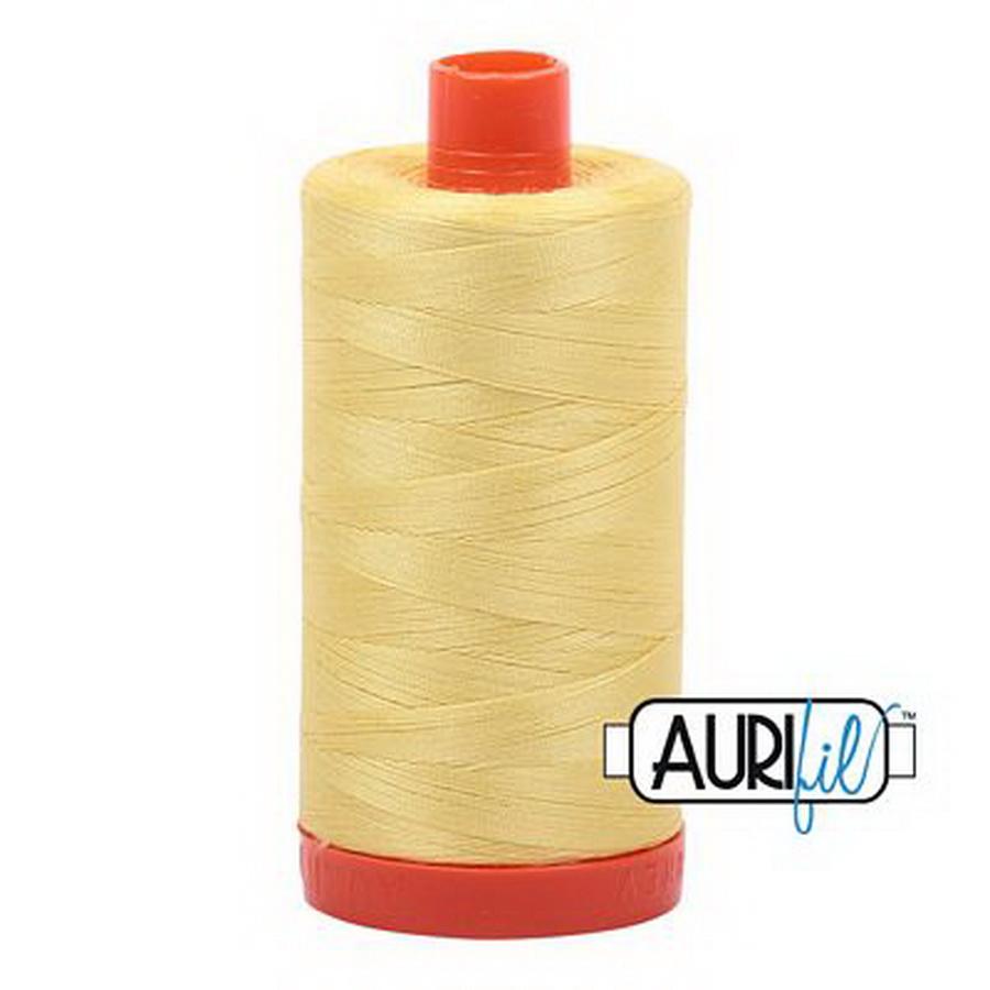 Aurifil Cotton Mako Thread 50wt 1300m Box of 6 LEMON