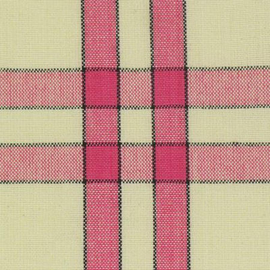 Dunroven House Pink/Black Stripe Cream Background Tea Towel