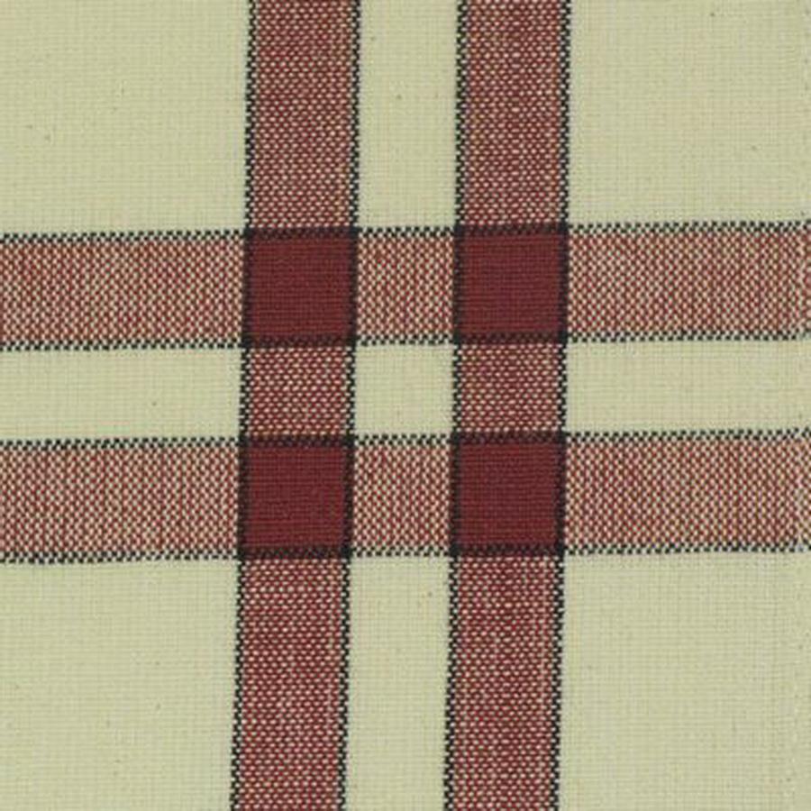 Dunroven House Red Striped Cream Background Tea Towel