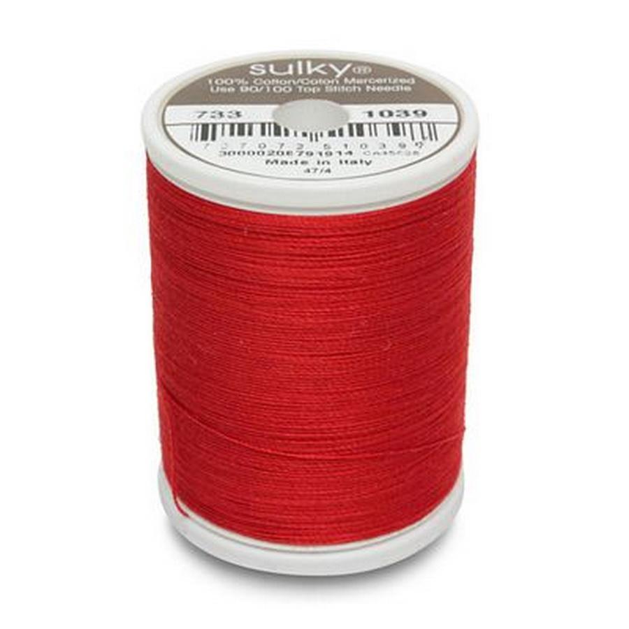 Cotton Thread 30wt 500yd 3 Count TRUE RED