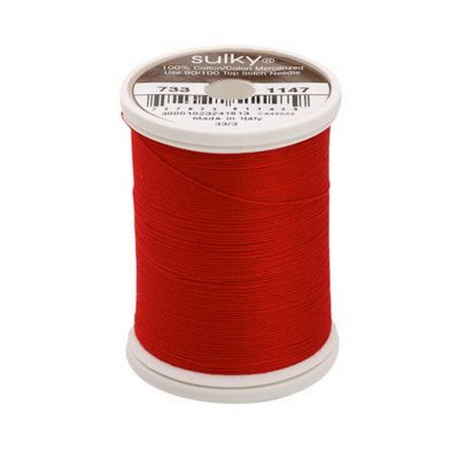 Cotton Thread 30wt 500yd 3 Count CHRISTMAS RED