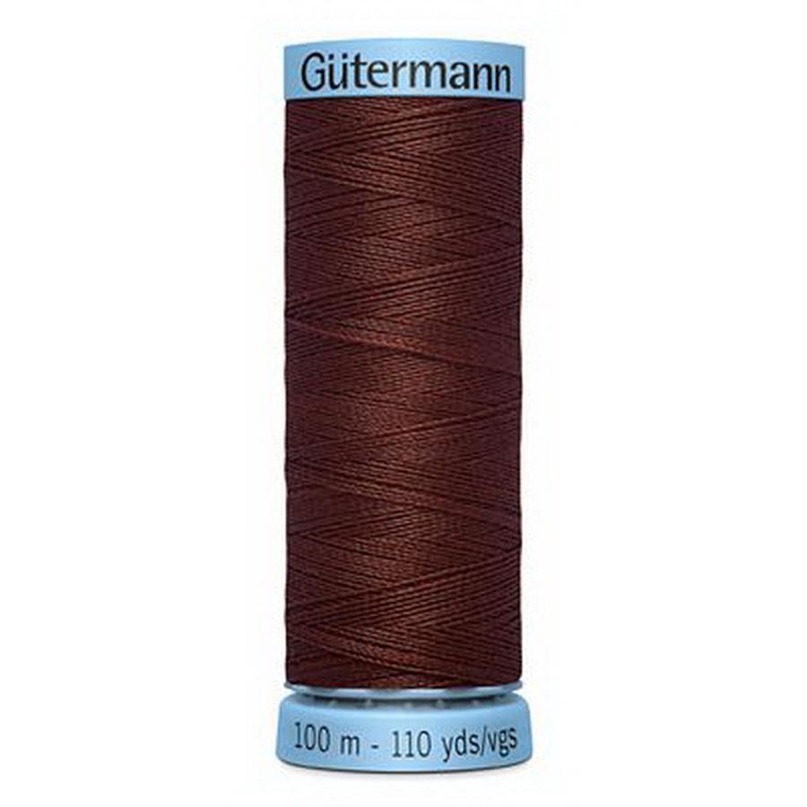 Pure Silk Thread 100m 3ct- Rust Brown
