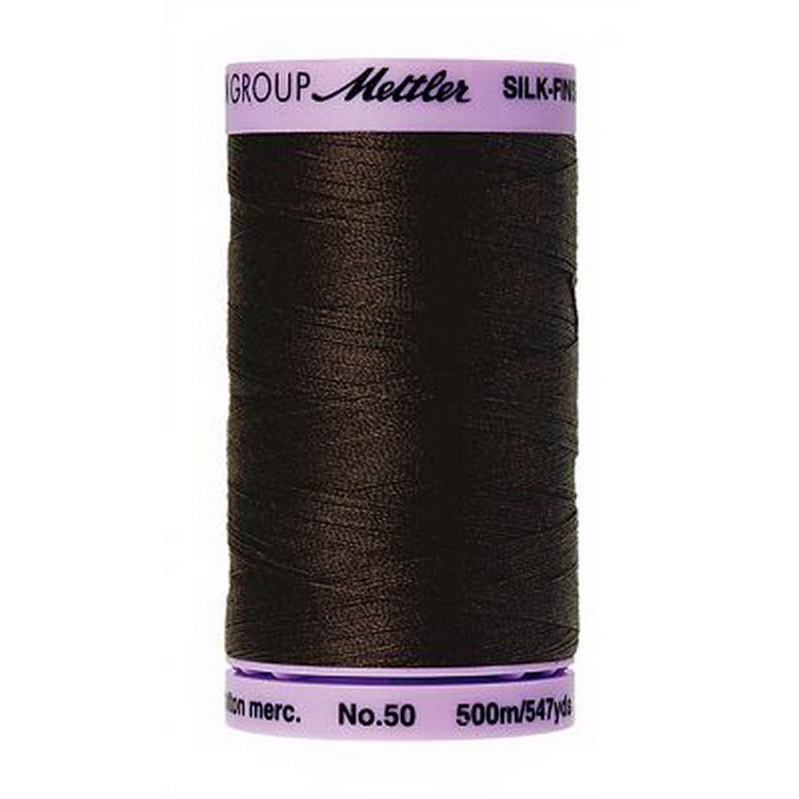 Silk Finish Cotton 50wt 500m (Box of 5) VERY DARK BROWN