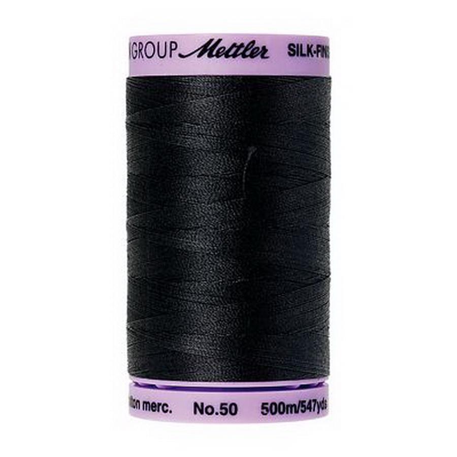 Silk Finish Cotton 50wt 500m 5ct BLACK BOX05
