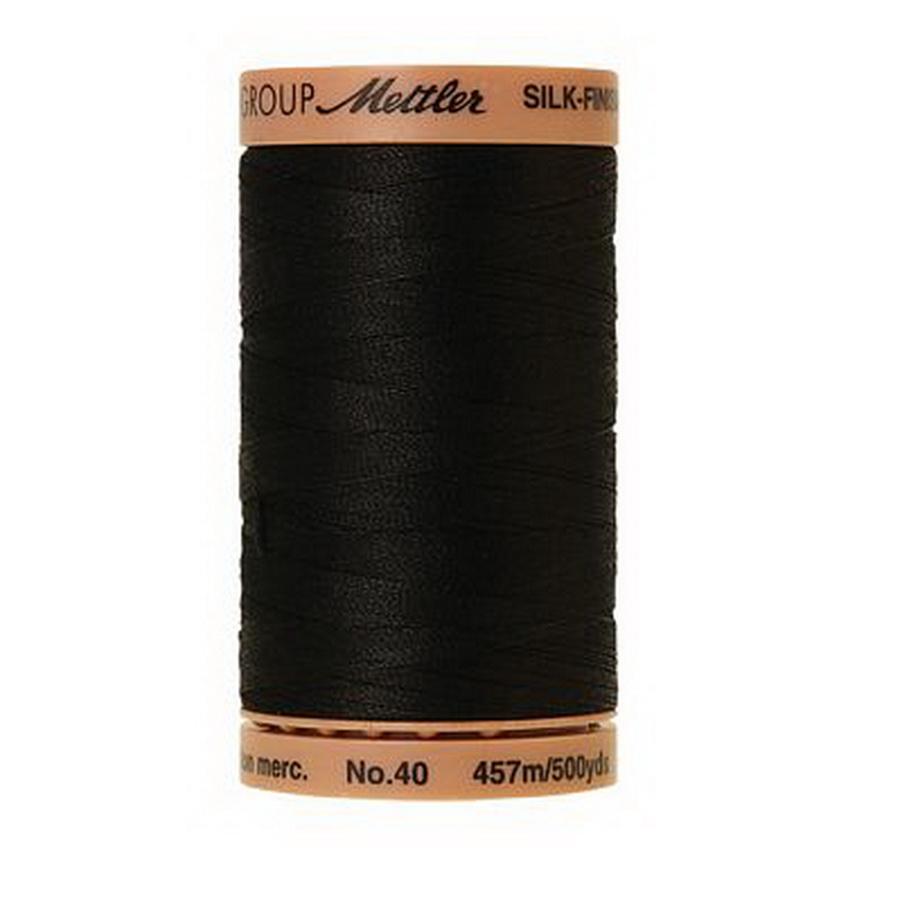 Silk Finish Cotton 40wt 457m 5ct BLACK BOX05