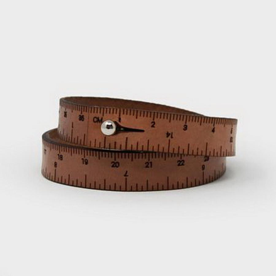 Wrist Ruler Bracelet  Medium Brown 16in