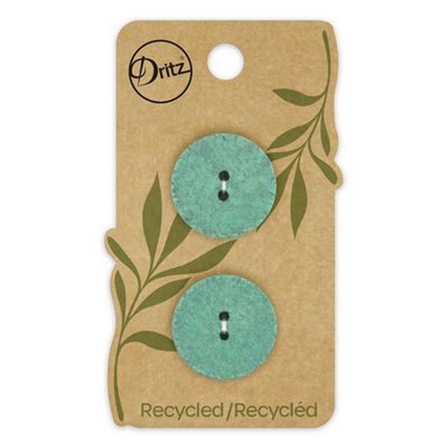 Recycled Cotton Round 2hole Green 23mm 2ct