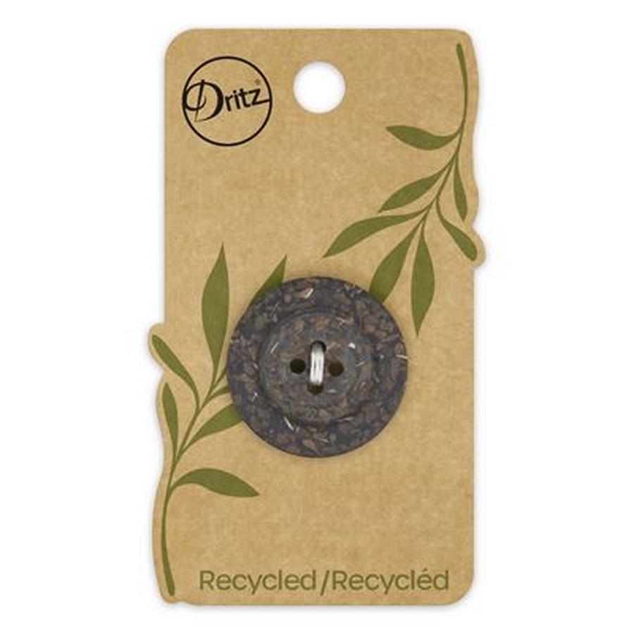 Recycled Coconut Round 4hole Brown 28mm 1ct