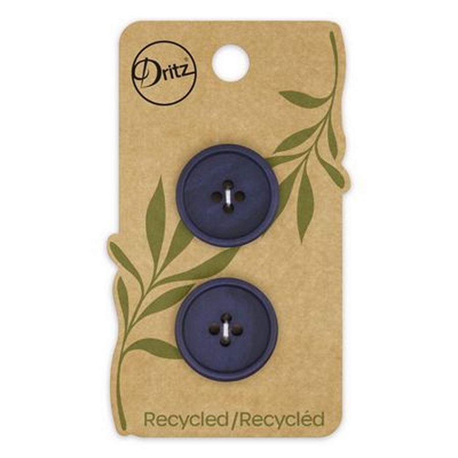 Recycled Paper Round 4hole Blue 23mm 2ct