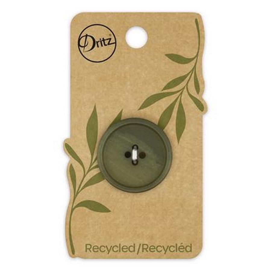 Recycled Paper Round 4hole Olive 28mm 1ct