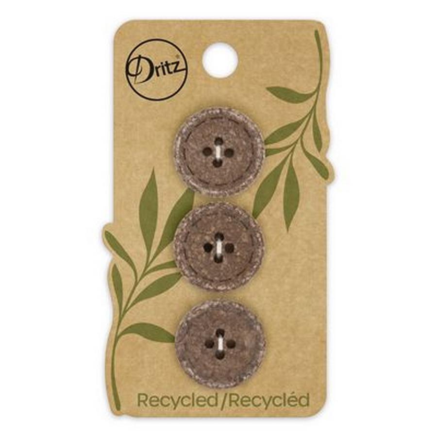 Recycled Cotton Stitch 4hole Brown 20mm 3ct